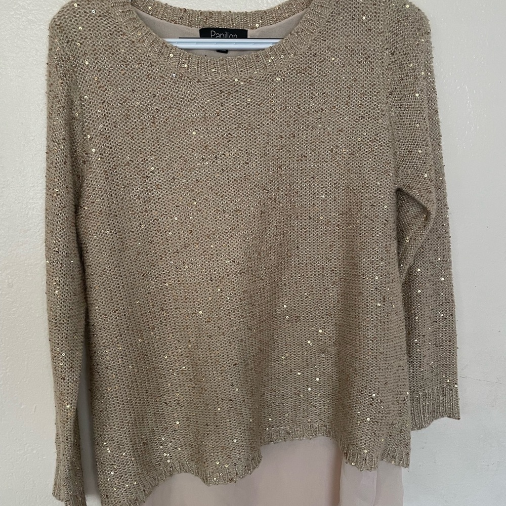 Gold sequins dressy sweater